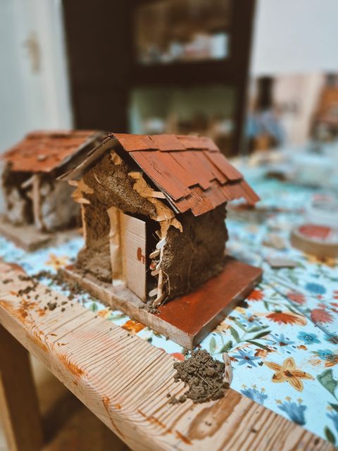 A small clay cottage built by a child